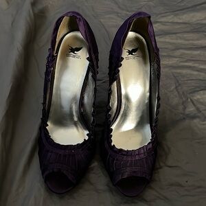 Purple gothic open toe Heels